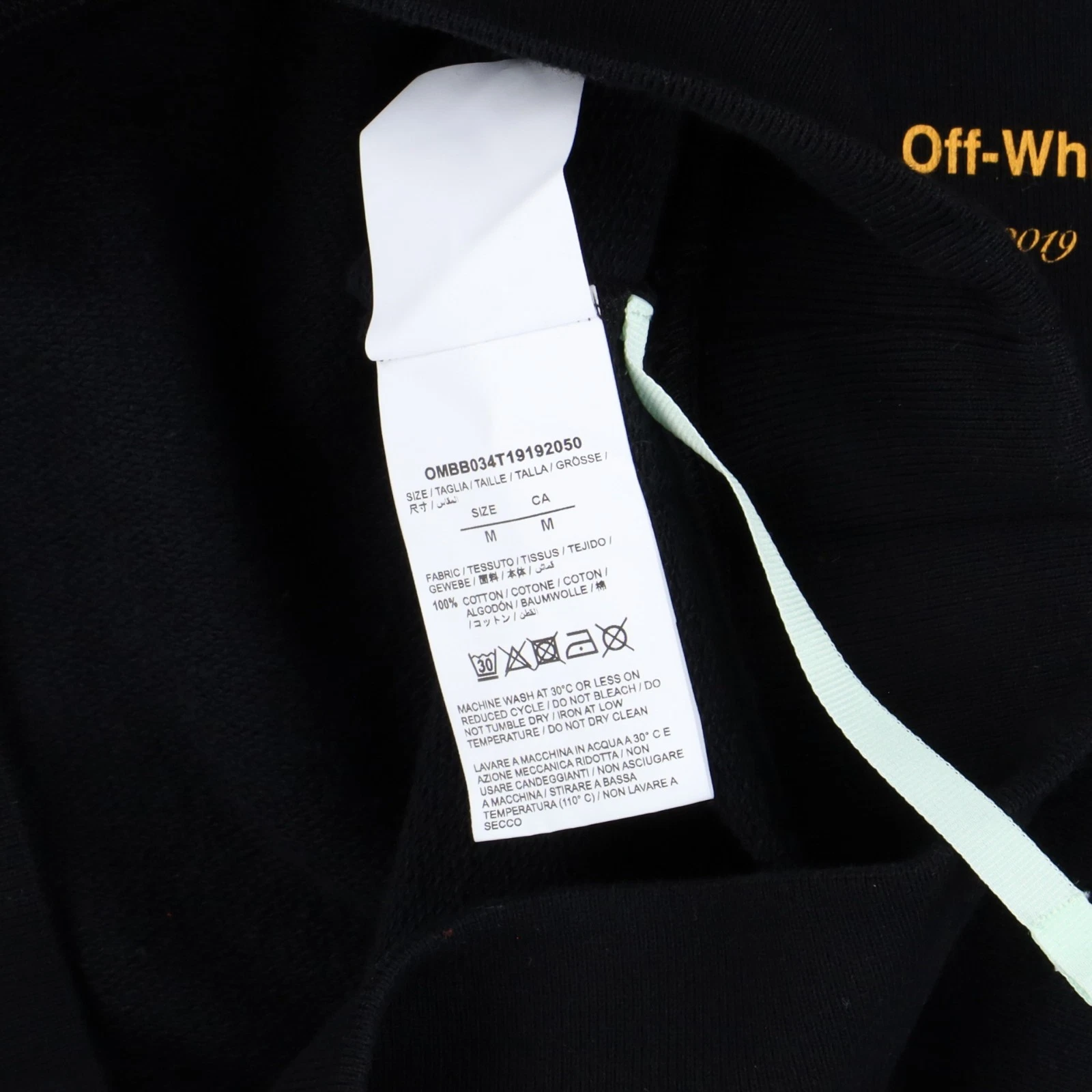 Felpa con cappuccio Off White x Antonioli nera frecce a scacchi Taglia M SS19 PREZZO AL PUBBLICO $550