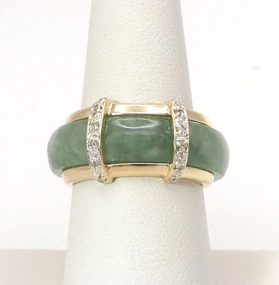 14k Gold natürlicher Diamant Schutz ausgetauschter Ring Jade Onyx Band Gr.7