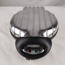 VillaWare 2002 Uno Classic 7” Round Belgian Waffle Maker Silver Chrome