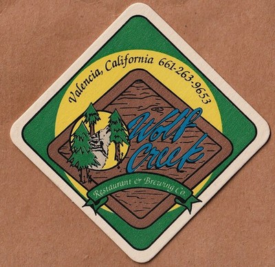 Wolf Creek Brewery Beer Coaster Valencia CA