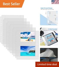 Heavy Duty 4x6 Photo Sleeves - 30 Pack with Clear Protection for 120 Photos