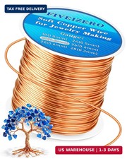 FIVEIZERO 82ft 20 Gauge Copper Wire for Jewelry Making, Pure Dead Soft Bare Copp