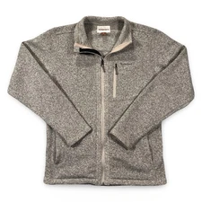 Simms Rivershed Full Zip Fleece Jacket Mens Small Heather Gray Polyester