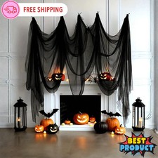 Halloween Black Spider Web Decorations Stretchy Web Netting Haunted House Decor