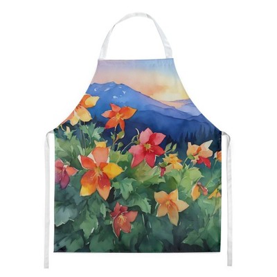 Colorado Rocky Mountain Columbine in Watercolor Apron Cooking Kitchen Server