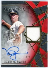 Mark McGwire 2022 Topps Diamond Icons Red Patch Auto Card #SPA-MM 5/5