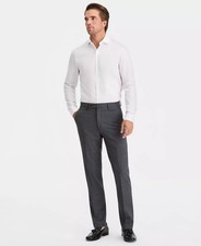Calvin Klein Mens Slim fit Wool Dress Pants 32 / 30 Grey Solid