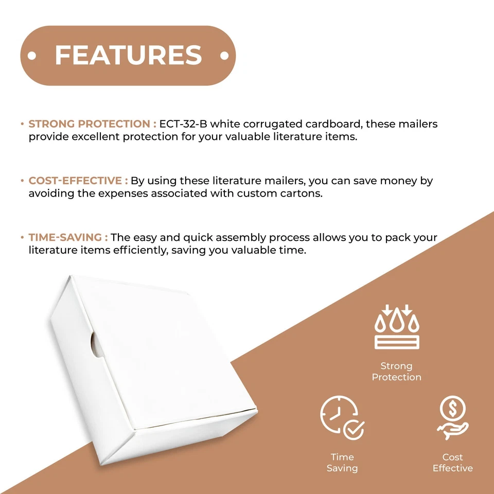 12 x 9 x 3" White Literature Mailers ECT-32B 50/Case - Image 4 of 4