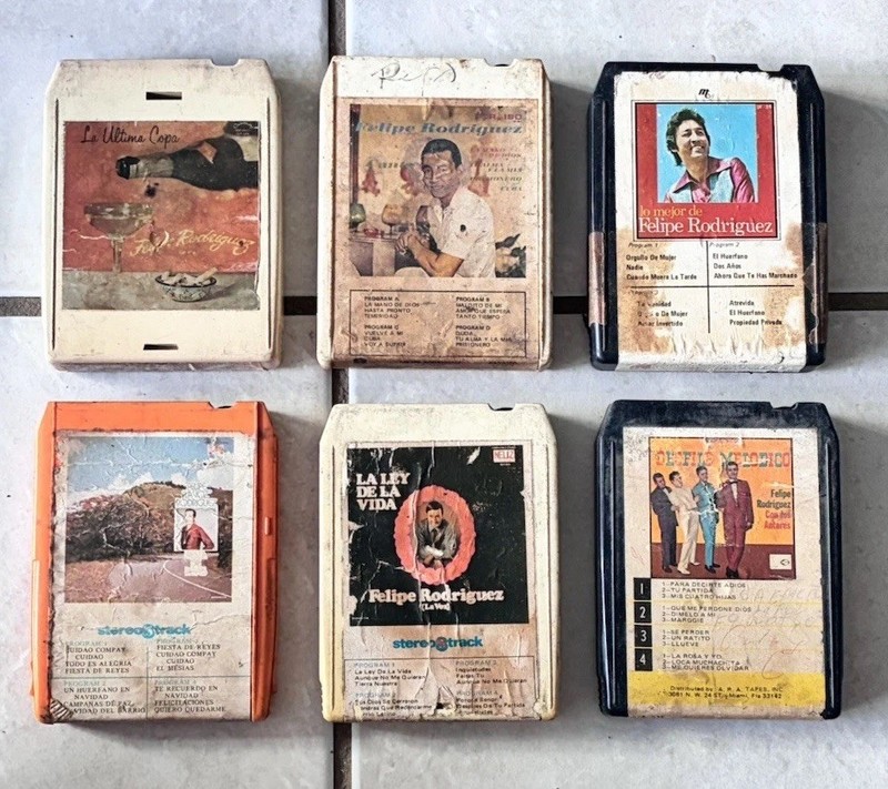 Felipe La Voz Rodriguez 8 Track Cartridge Tape Lot 
