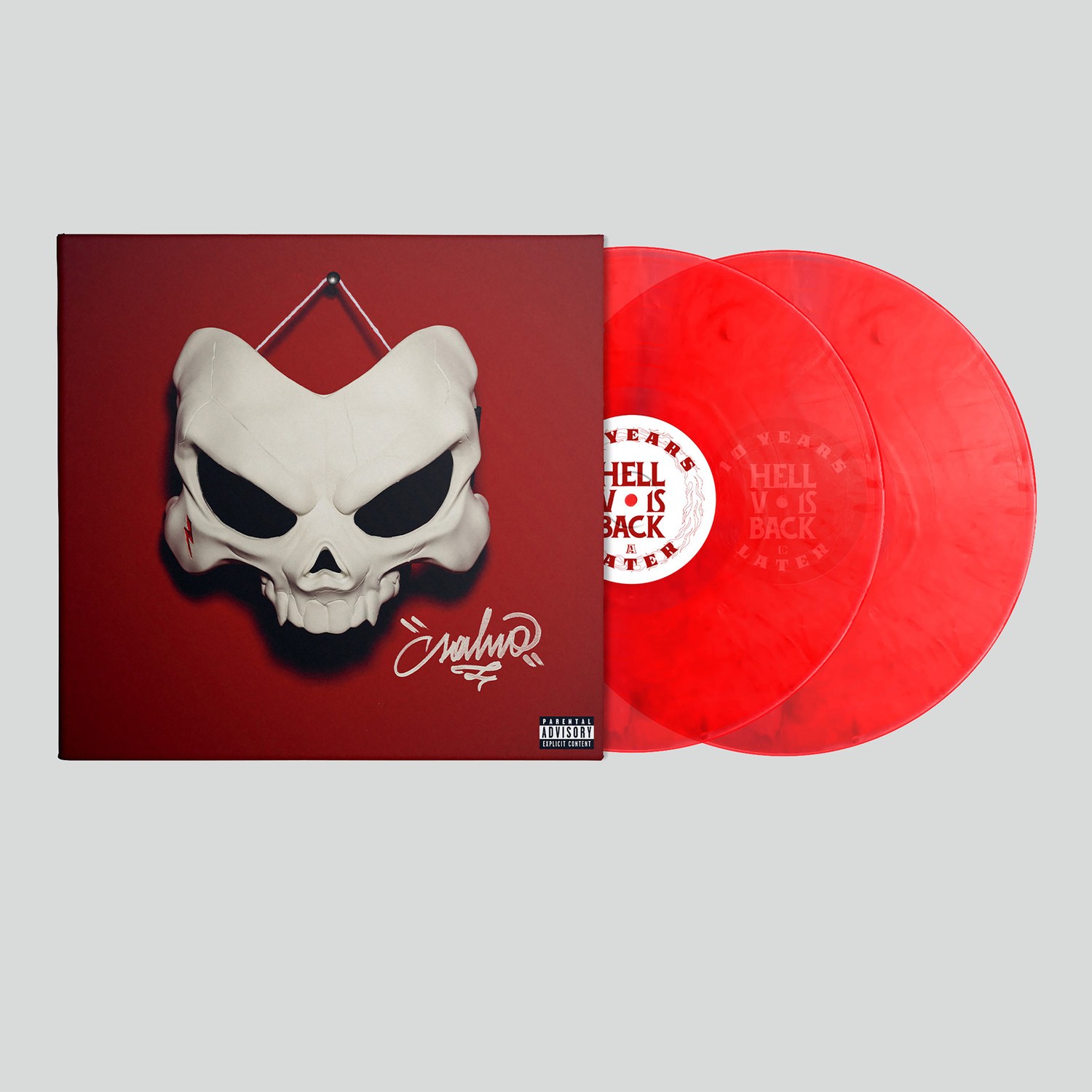 Salmo Hellvisback 10 Years Later Doppio Vinile Lp Rosso Trasparente Autografato