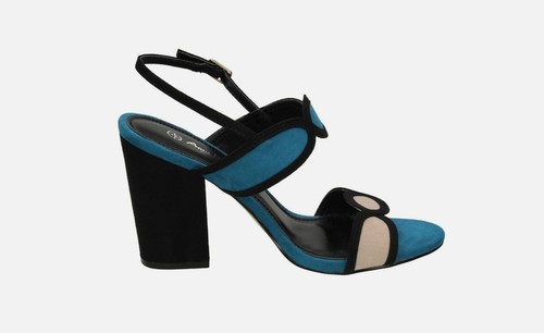 ORIGINAL ANNE MICHELLE HIGH CHUNKY HEEL SANDALS MICROFIBRE UPPER LADIES SHOES - Picture 3 of 7