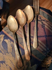 Old Wm Rodgers Mfg Co Silverware Vtg;3 Tablesoons/1 Fork