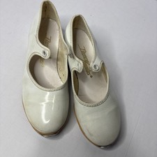 Theatricals Little Girls White Tap Dance Shoes, Size 10.5