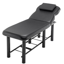 Luxury Black Massage Table for Salons with Adjustable Features, Waterproof PU