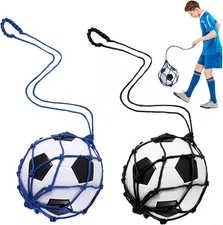 2PCS Football Kick Trainer Soccer Return Trainer Net Fits Ball Size 3, 4, 5