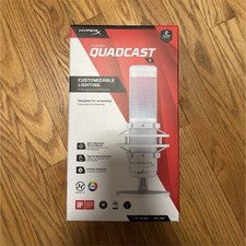 HyperX QuadCast S White USB-C Microphone Custom Lighting  Patterns
