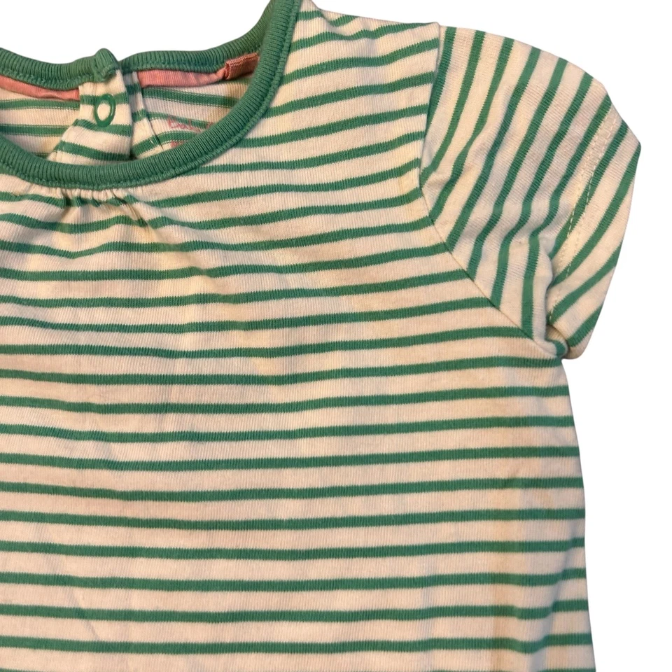 Baby Boden Girls Striped Sheep Applique Dress Green White Size 12 18 Months - Image 3 of 4