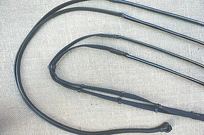 GS-SPORTS Zügel, Trensen und Kandarenzügel als Set rundgenäht schwarz