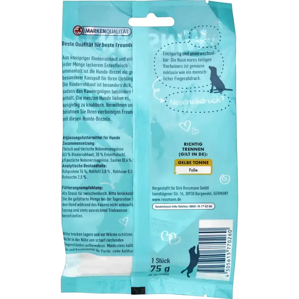 6 x 75 g | Winston Hundebrezel ohne Zuckerzusatz ohne Getreidezusatz Ente Rind - Bild 3 von 3