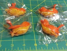 New Old Stock 2 Tone Orange Bird on wire for crafting / floral arrangements NOS