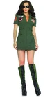 Womens 80s Top Pilot Fancy Dress Costume Ladies Gun Flight Aviator Costume