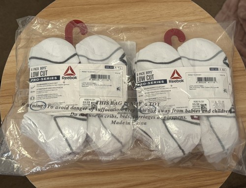 (2) Reebok 6 Packs Of Low Cut Socks BOYS Size SMALL Shoe Sz 6-10.5 pro series - Picture 6 of 13