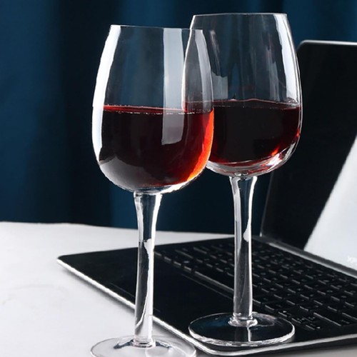 2X Crystal Glass Cup Flexible Half Red Wine Cups White Wine Glasses Long Stemmed - Picture 7 of 10