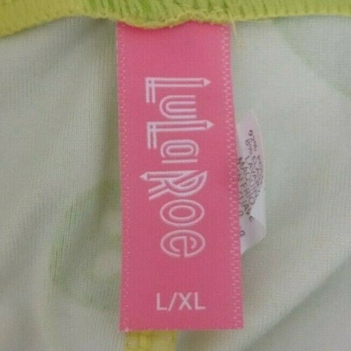 New LuLaRoe Leggings Lime Green With Ghosts Design Kids Size L/XL - Picture 6 of 6