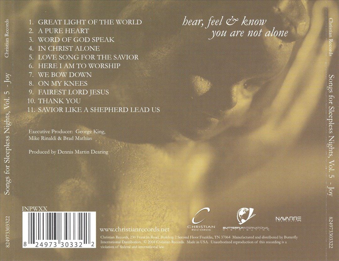 VARIOUS ARTISTS SONGS FOR SLEEPLESS NIGHTS, VOL. 5: JOY NEW CD