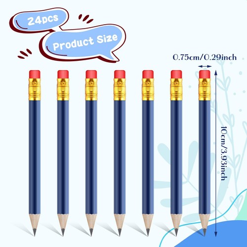24 Pcs Mini Pencils Golf Pencils With Erasers Bridal Shower Pencils HB Graphi... - Picture 2 of 9