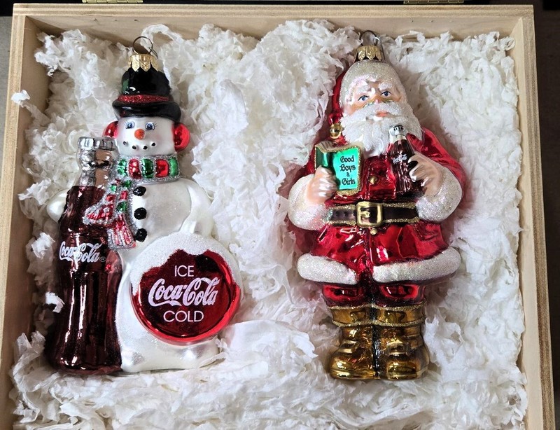 New Polonaise Coca-Cola "Ho Ho" boxed Set Ornaments AP585 retired 1998