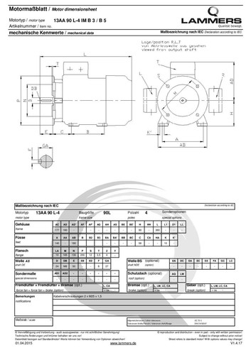 Drehstrommotor mit Flansch, 1,5 kW, B5/B35/B14a/B14b, 1500 U/min,IE3, 230/400 V - Bild 9 von 9