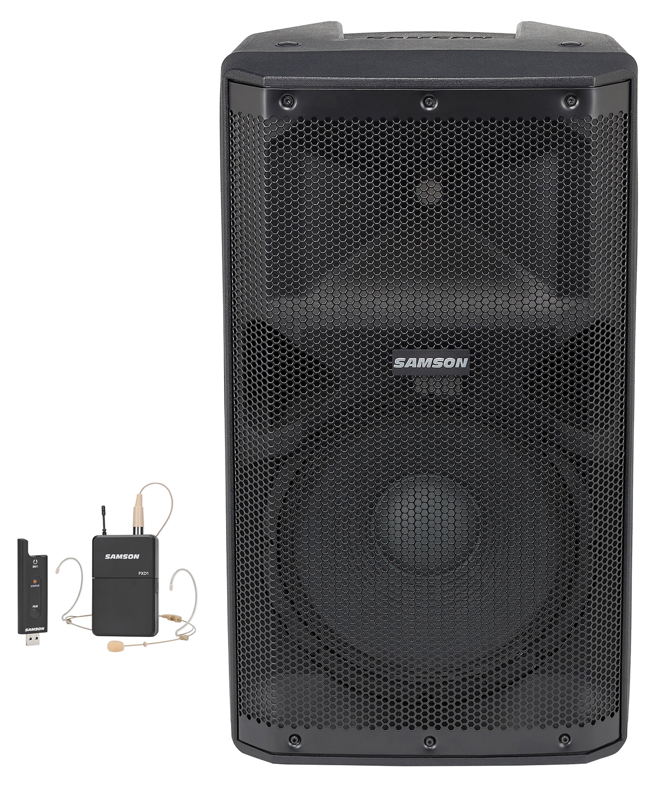 Двухамперный DJ-динамик Samson RS112A 12 мощностью 400 Вт с Bluetooth / USB + гарнитурой