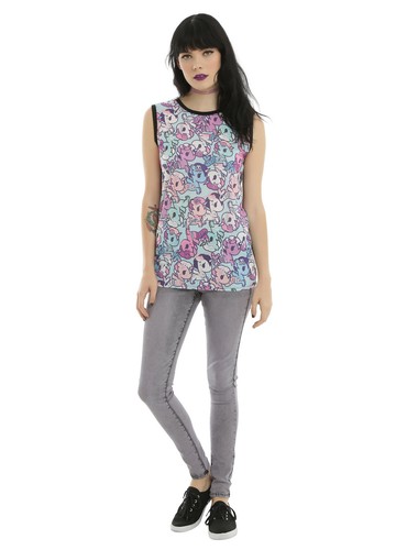 Tokidoki Mermicornos Unicorn Unicorno Muscle Tank Top Shirt JUNIORS L NEW - Picture 3 of 3