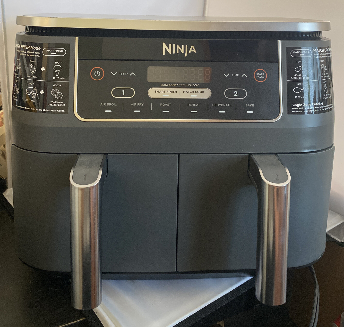 Ninja DZ100 Foodi 4in1 2Basket Air Fryer DualZone Technology, 8