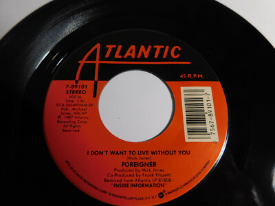 Single Foreigner Foreigner – I Don't Want To Live Without You 1988 7