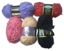 Sensations Angel Glitz Yarn Red Beautiful Purple Black Patons Gleam Gold Skeins