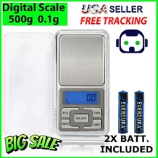 Portable 500g x 0.1g Digital Scale Jewelry Pocket Balance Gram LCD Herb Gold