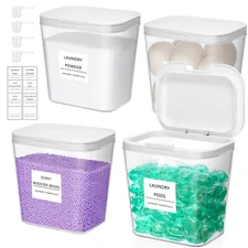 Lifewit 0.72Gal/92Oz Laundry Storage Container - Pop Lid & Scoop for Pods/Powder