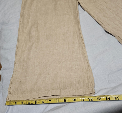 Mono de mujer Meo Meli pierna ancha talla única beige lino italiano - Imagen 12 de 17
