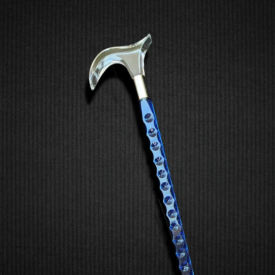 Elegant Crystal Acrylic Walking Cane | Derby Handle | Lightweight Mobility Aid - Image 3 of 4