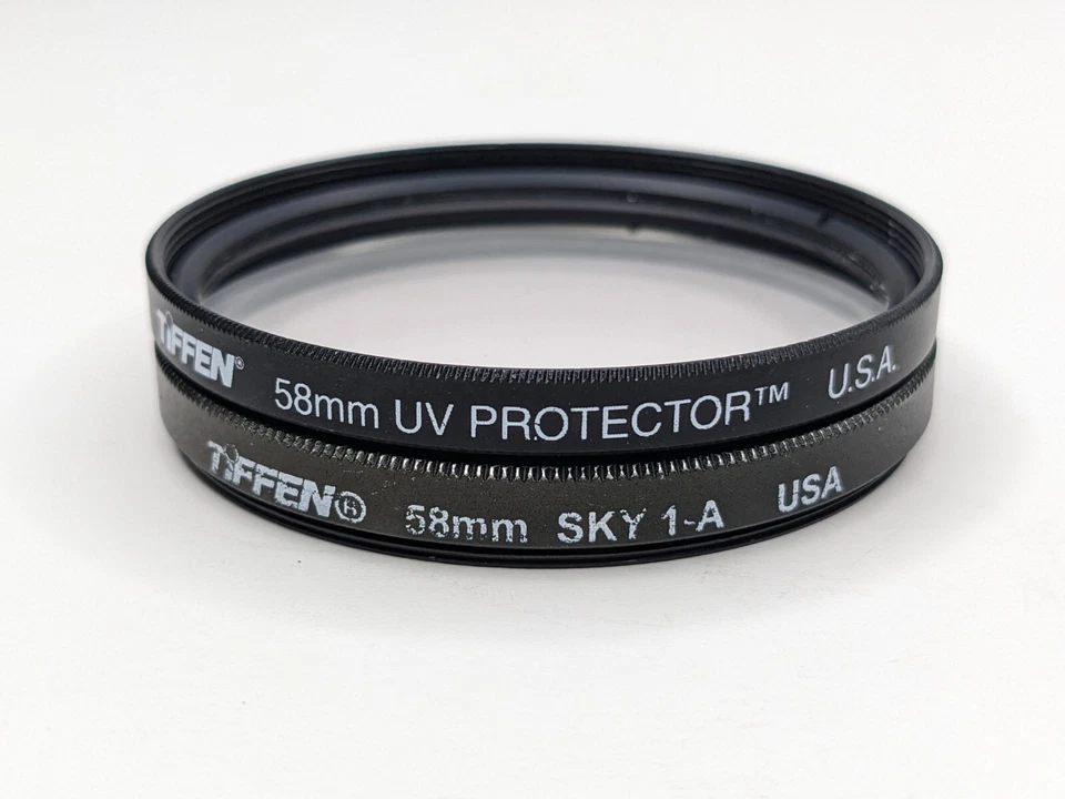 58mm Set of 2 Tiffen UV Protector and Skylight 1A - Made in USA MSRP $30 - Image 2 of 4