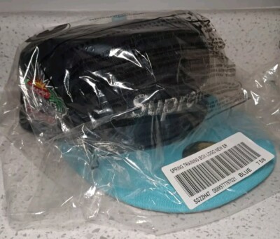 Supreme x New Era Spring Training 2-Tone Box Logo Blue Size 7 5/8 SS22