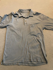 Woolrich Polo Shirt Men Medium Short Sleeve Stormy Gray Short Sleeve Knit Pocket