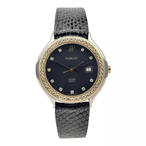 Hublot Elegance MDM Quartz Watch 31mm Black Dial Factory Diamond Watch 140.1