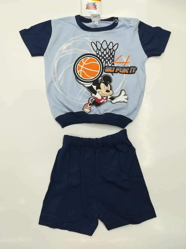 PIGIAMA TOPOLINO ESTIVO NEONATO 12 18 24 36 MESI
