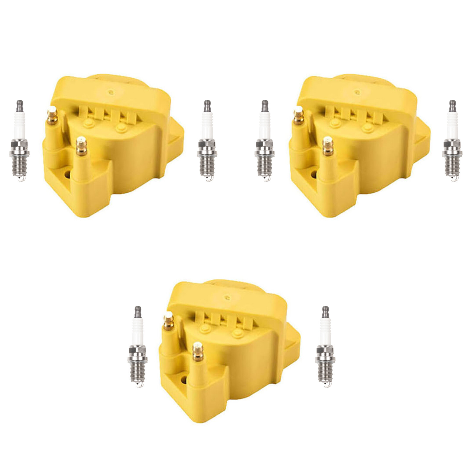 Set of 3 Ignition coil + Spark Plug Compatible with Buick Cadillac