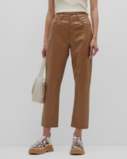  447 Citizens Of Humanity Womens Brown Jolene Slim Straight Leather Pant Size 31