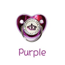 PURPLE Bling Reborn/Silicone Baby Pacifier -Mag, Uncut, Putty Or Custom Nipple