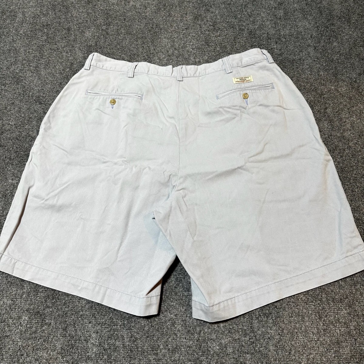 Polo Ralph Lauren Shorts Mens 38 Light Blue Cotton Pleated Tyler